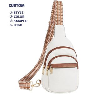 Bolso de pecho de gran capacidad para mujer, bandolera de PU a la moda, impermeable, moderno, informal, para viaje, bolso de cintura. - Product Image 1