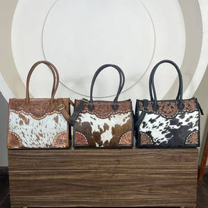 Sac fourre-tout en cuir de vachette véritable, motif western, brodé, pour femme, à porter à l'épaule, pour un usage quotidien, toutes saisons - Product Image 3
