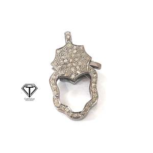 Cierre de Langosta con Diamantes Pavé en Plata de Ley 925, Acabado Hecho a Mano, Cierre Pequeño con Diamantes - Product Image 3