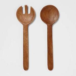 Fourchette et cuillère à salade en bois d'acacia de style luxueux, écologiques, compatibles lave-vaisselle, couverts modernes, ustensiles de cuisine - Product Image 5
