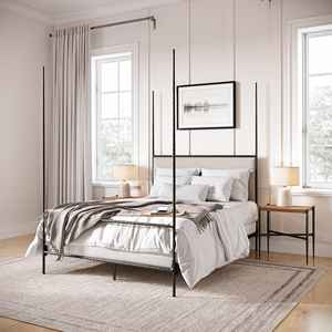 Base de Cama con Dosel de Hierro Forjado a Mano al por Mayor con Postes Verticales Minimalistas y Estructura Metálica Resistente para Dormitorio de Lujo - Product Image 3