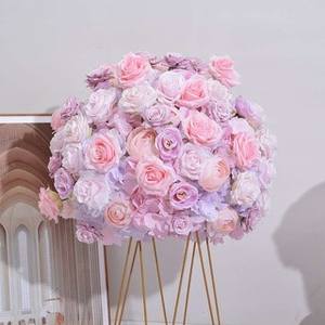 Bola de Flores Artificiales de Seda de Lujo y Alta Calidad, Color Rosa, 60 cm de Diámetro, Decoración para Bodas y Eventos, Centro de Mesa - Product Image 3