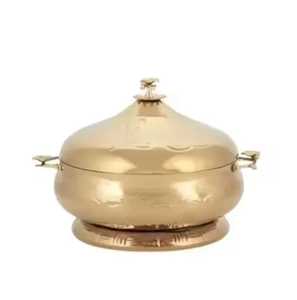 Bol de service élégant en acier inoxydable avec base en filigrane découpé au laser noir et couvercle mat, plat chauffe-plat isolé pour buffet moderne - Product Image 2