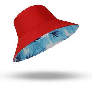 Unisex Orange <b>Bucket</b> <b>Hat</b> Tropical Print <b>Reversible</b> Polyester Beach Summer Casual Adult <b>Hat</b> - Product Image 6