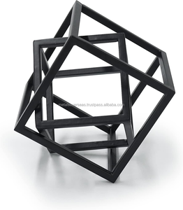 Modern Square Geometric Shape Metal Box Decorative <b>Storage</b> Box for Jewelry Keepsakes Desk Organizer Home Office Decor - Product Image 6