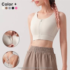 Soutien-gorge de sport/yoga réversible léger pour enfants, grande taille, avec logo personnalisé, fermeture éclair et protection antichoc - Product Image 2