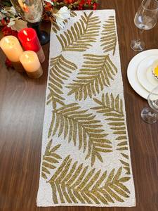 Handmade Embroidered Stripe Pattern Polyester/Cotton Knitted <b>Table</b> <b>Runner</b> for Home & Hotel Use-Decorative - Product Image 2
