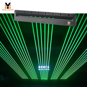 8 Ogen Bewegende Kop Laserbar Licht 80Mw Dmx/Sound/Auto Control Club Bar Groen Laserlicht