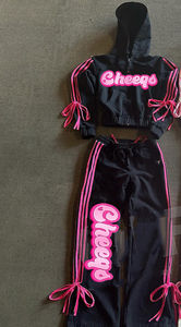 New Arrival Winter Y2K Embroidery Logo Short Top <b>Yellow</b> Satin <b>Tracksuit</b> Jacket & Pants 2 Piece Set for <b>Women</b> - Product Image 3