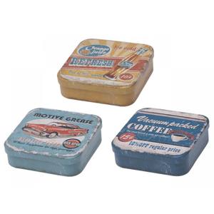 Boîte de rangement carrée en étain avec couvercle Solution de rangement décorative - Product Image 1