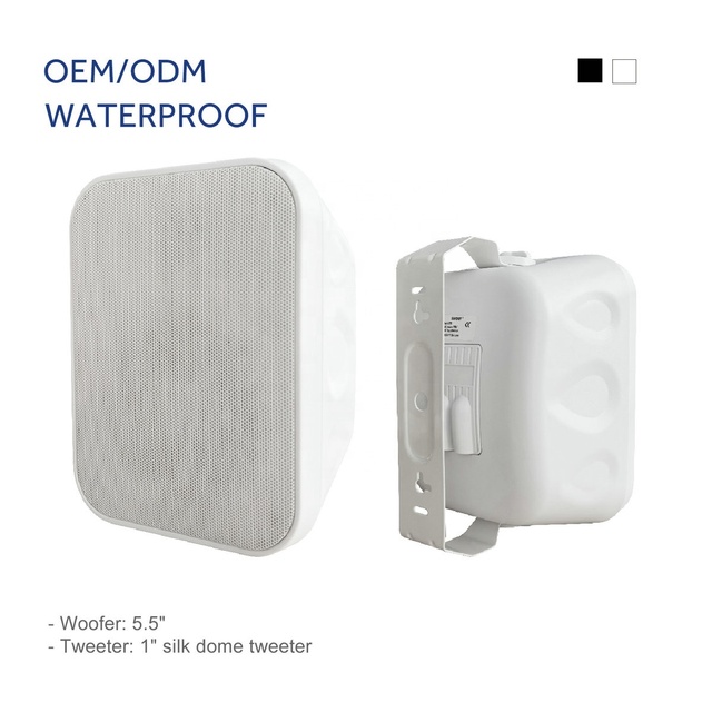 2-Way Swivel Wall-Mounted Speaker Indoor/Outdoor Speakers 70V 100V 8Ω IP65 Waterproof in Wall Speaker