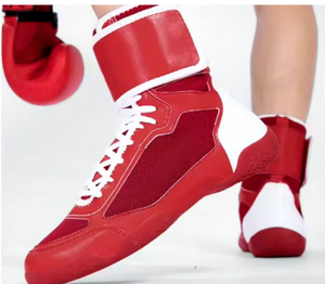Zapatillas de Lucha Unisex Boxer, de Caña Alta, con Cordones, Parte Superior de Malla, Suela de Goma, Calzado de Entrenamiento de Combate para Invierno, para Gimnasio y Práctica en el Ring - Product Image 1