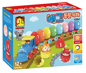 Juguete de tren de animales de plástico ABS OXFORD para niños pequeños, bloques educativos coloridos, juego de construcción para edades de 2 a 4 y de 5 a 7 años, hecho en Corea - Product Image 1
