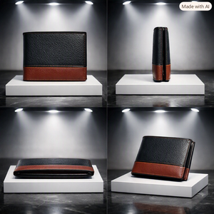 WRIZA Coffret Cadeau Homme en Cuir Véritable Premium Anti-RFID Grande Capacité |   Portefeuille, stylo et porte-clés à texture croco – Combo - Product Image 5
