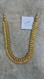 Ensemble de collier en or massif 22 carats |   Bijoux de mariée traditionnels indiens |   Haram en or artisanal finition antique - Product Image 2