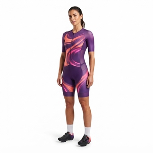 Conjunto de Ciclismo Unisex de Manga Corta, Azul, Blanco y Rojo, con Estampado por Sublimación, Transpirable, para Ciclismo de Carretera - Product Image 4
