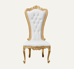 Fauteuil Trône Classique Traditionnel Blanc en Acajou Massif Fait Main et Artisanal – Mobilier de Luxe Durable pour Salon et Appartement - Product Image 1