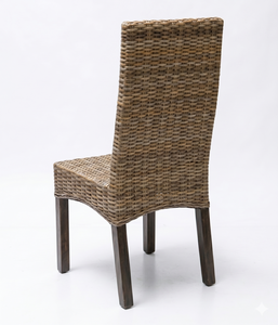 Chaise de salle à manger en rotin naturel, dossier haut, sans accoudoirs, pieds en bois, pour hôtel, restaurant, cuisine, café, meubles tissés à la main - Product Image 4