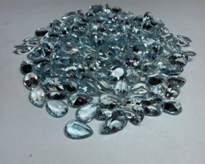 Piedra Preciosa de Aguamarina Natural AAA+++ Corte Esmeralda en Forma de Pera 6x9MM Facetada |   Piedra de Aguamarina Azul Suelta para Joyería y Venta al por Mayor - Product Image 6
