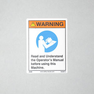 Advertencia: Leer el Manual del Operador al Usar Esta Máquina, Etiqueta Adhesiva de Seguridad M26, Equipo Industrial, Resistente al Agua y a los Arañazos - Product Image 2