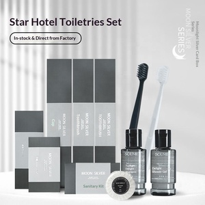 Fournitures hôtelières de luxe, kits d'accueil pour hôtels, ensembles d'articles de toilette jetables, kit d'accueil écologique, mini-shampoing, gel douche, lotion pour le bain, pantoufles - Product Image 2