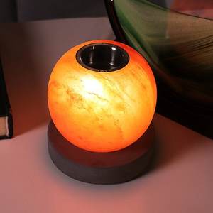Himalayan Sphere Rock Salt Modern Fire Resistant Aroma <b>Oil</b> <b>Burner</b> <b>Lamp</b> Natural Pink Salt for Kitchen Dining & Wall Cladding Use - Product Image 2