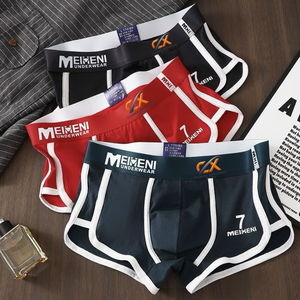Premium <b>Custom</b> Logo on Waist Men's <b>Boxer</b> Briefs | 100% Cotton Knitted Mid-Rise Quick Dry Underwear | Breathable ODM Manufacturer - Product Image 3