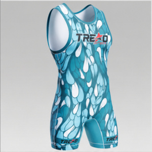 Custom Aqua Blue Water Splash <b>Wrestling</b> <b>Singlet</b> for <b>Men</b> Sublimation Team Competition Uniform Personalized Logo OEM Sportswear - Product Image 6
