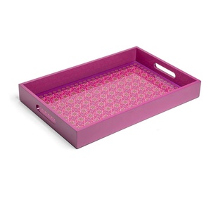 Wholesale Custom Scalloped Lacquer Tray, Factory Price Two Tone Wooden Serving Tray Manufacturer, Vietnam Premium <b>Lacquerware</b> - Product Image 4