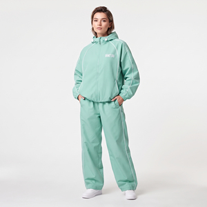 Women's <b>Waterproof</b> <b>Tracksuit</b> Baggy Windbreaker Jacket Lightweight Wide Lef Rain Trouser Custom Logo Nylon <b>Tracksuit</b> Full Length - Product Image 2