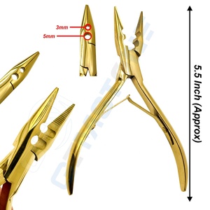 GEMSTONE ENTERPRISES <b>Mini</b> Gold Stainless Steel Durable Reusable Hair Extension Installation <b>Tool</b> <b>Kit</b> 3 Hole Micro Beads Plier - Product Image 3