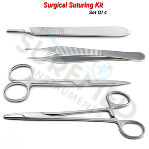 Juego de Instrumentos Quirúrgicos para Retirar Suturas, Pinzas Portaagujas Mayo Hegar, Tijeras para Tejidos, Uso Manual en Clínicas y Hospitales - Product Image 1