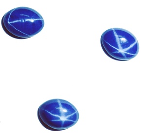 Saphir bleu étoilé ovale 6x8mm 3mm 1,5 carat, cabochon poli créé en laboratoire avec effet étoile à 6 branches pour la fabrication de bijoux - Product Image 1