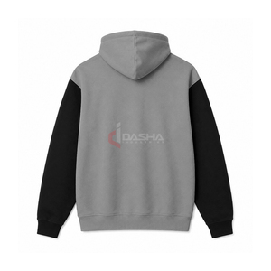 Sweat à capuche zippé unisexe surdimensionné en molleton de coton épais, personnalisable avec logo, directement de l'usine - Product Image 2
