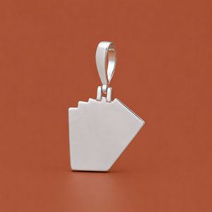 Colgante de lujo de plata 925 con diamantes de moissanita VVS en forma de carta de póker para hombre - Product Image 4
