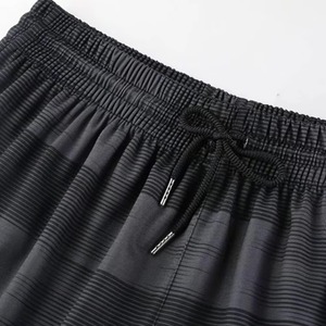 Pantalones Cortos Deportivos de Poliéster a Rayas de Secado Rápido para Hombre, Cierre con Cordón, Ropa Deportiva de Verano, Corte Regular, Ribete Blanco - Product Image 5