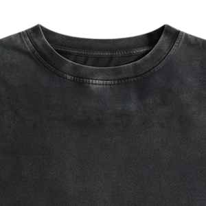 T-shirt graphique noir délavé 100 % coton grande taille col rond manches courtes motif floral streetwear décontracté vente en gros - Product Image 5