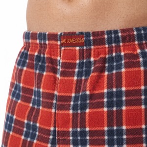 Shorts en molleton à carreaux personnalisés, motif écossais rouge et bleu, taille élastique, poches latérales, style décontracté streetwear, doux, OEM ODM - Product Image 4