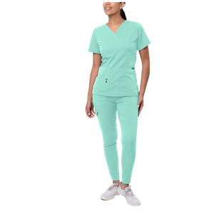 Tenues médicales professionnelles personnalisables avec votre logo – Ensembles de blouses et pantalons extensibles et doux pour femmes, idéaux pour le spa, la beauté et les infirmières - Product Image 6