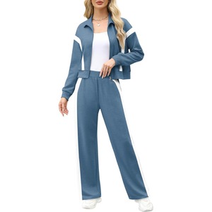 Survêtements de jogging personnalisés avec logo, tenues sportives décontractées, ensembles de survêtements pour femmes, ensemble 2 pièces - Product Image 1
