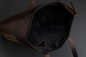 Sac fourre-tout à la main de style national élégant de haute qualité en cuir véritable automne fermeture éclair sac à main à la mode sac à bandoulière-noir pour - Product Image 6