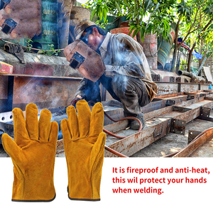 Best Seller Abrasion-Resistant Hand Protection for Heavy Labor General Maintenance Classic Quality Yellow Leather Work <b>Gloves</b> - Product Image 6