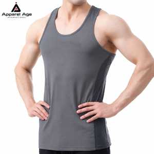 เสื้อกล้ามถักนิตติ้งผ้าฝ้ายผสมสแปนเด็กซ์สำหรับผู้ชาย น้ำหนัก 180 กรัม ระบายอากาศได้ดี แห้งเร็ว เหมาะสำหรับออกกำลังกาย เพาะกาย และฟิตเนส - Product Image 4
