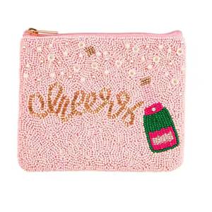 Porte-monnaie artisanal Ziyan fait main avec fermeture éclair, motif rivets rouges, pochette à chaîne tendance pour femme - Product Image 4
