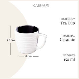 <b>Set</b> of 4 Versatile Wavy Ceramic <b>Tea</b> <b>Cups</b> - Product Image 5