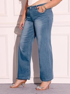 Women's Regular Fit <b>Boot</b> Cut Denim Jeans Vintage Style Eco-Friendly Cotton Mid Waist Ripped Details Washable & Color Fade Proof - Product Image 5