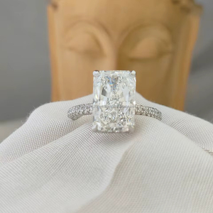 Radiant Cut Diamond <b>Ring</b> with White Gold Band – A Beautifully <b>Crafted</b> Piece, Perfect for Special Occasions and Celebrating Love - Product Image 1