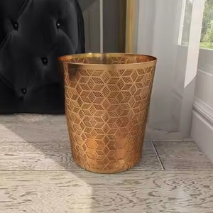 Designer Metal Dust <b>Bin</b> Featuring Smooth Contours For Sophisticated <b>Storage</b> In Living Room Bedroom Kitchen - Product Image 5