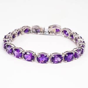 Bracelet de fiançailles, bracelet en alexandrite, pierre précieuse changeante de couleur, bracelet en argent sterling, bracelet pierre de naissance de juin pour femmes - Product Image 6
