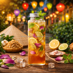 Venta al por Mayor de Botellas Cuadradas Transparentes de PET VD300-33 de 300 ml, Solución de Empaque Ecológica Personalizable para Bebidas - Product Image 3